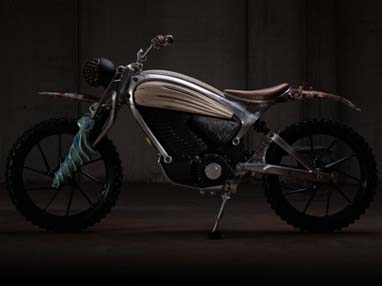 Electric motorcycle lifestyle image